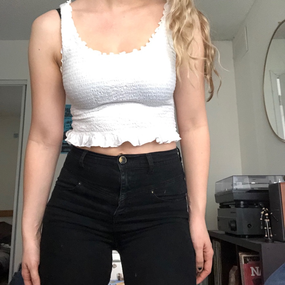 Stitched White Tank